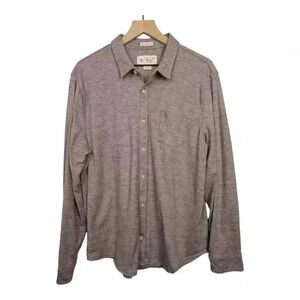 Penguin by Munsingwear Purple Heritage Slim Fit Long Sleeve Button Up Polo XXL